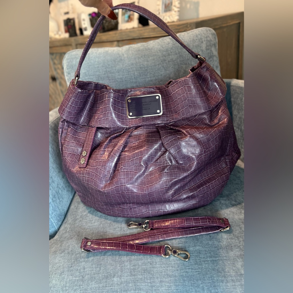 Marc By Marc Jacobs Vintage Crocembossed Purple Hobo/Sling Bag X-Large Crossbody